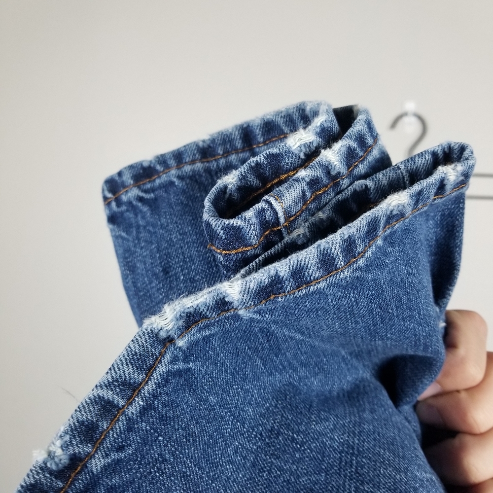 Denim & Supply Ralph Lauren Blue Distressed Denim Slouch Jeans Size 36x30 - Picture 15 of 16